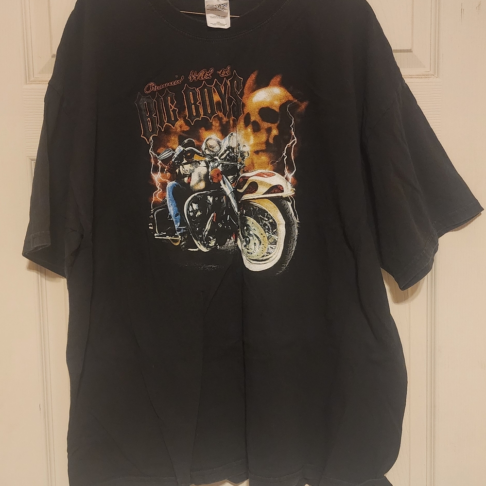 Gildan Black Tee with Vibrant Orange Design